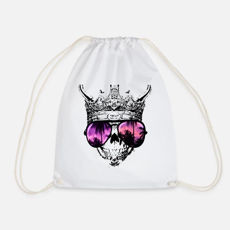 Hipster Totenkopf König - Turnbeutel - Weiß