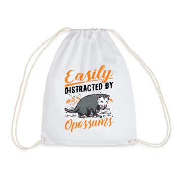 Easily distracted by Opossums Possum Marsupial - Drawstring Bag - white - Front