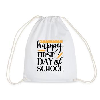 Bonne première journée d’école - Inscription - Sac de sport léger - blanc - Devant