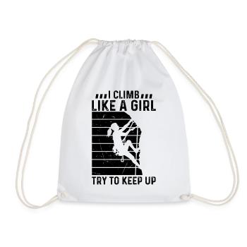 Je grimpe comme une fille essaie de garder le rocher de bloc - Sac de sport léger - blanc - Devant