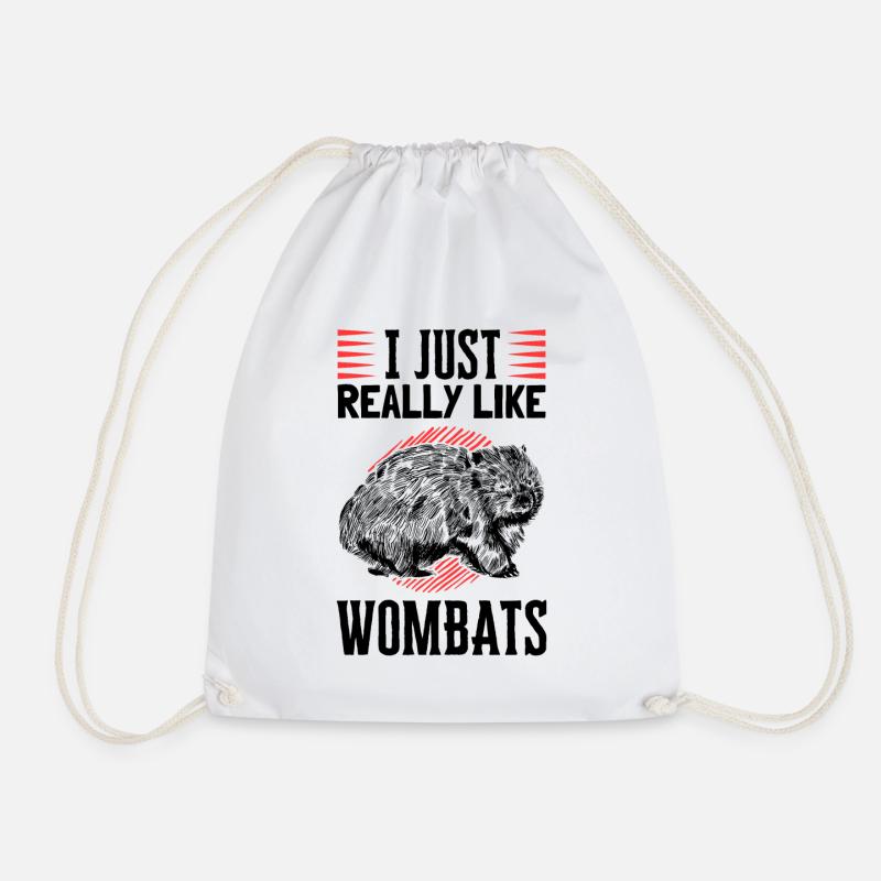 Ich mag einfach Wombats australisches Wombat - Turnbeutel - Weiß