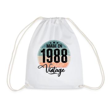 Millésime Fabriqué en 1988 Année de naissance 1988 Anniversaire - Sac de sport léger - blanc - Devant