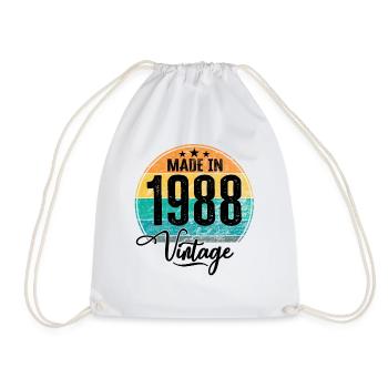 Millésime Fabriqué en 1988 Année de naissance 1988 Anniversaire - Sac de sport léger - blanc - Devant