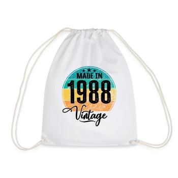 Millésime Fabriqué en 1988 Année de naissance 1988 Anniversaire - Sac de sport léger - blanc - Devant