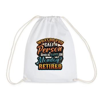 Happy employee, retired. - Drawstring Bag - white - Front