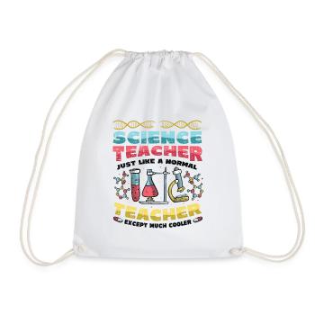 Science teacher, much cooler. - Drawstring Bag - white - Front