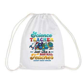 Science teacher, much cooler. - Drawstring Bag - white - Front
