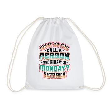 Happy employee, retired. - Drawstring Bag - white - Front