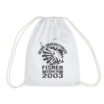 Never Underestimate Fisher Born In 2003 - Drawstring Bag - white - Front