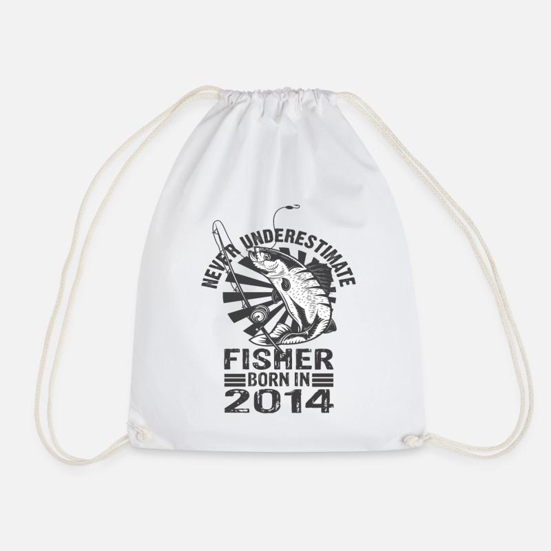 Ne sous-estimez jamais un pêcheur né en 2014 - Sac de sport léger - blanc