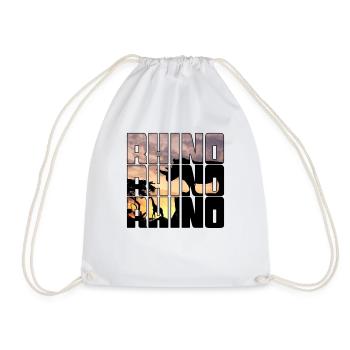Rhinoceros - Drawstring Bag - white - Front