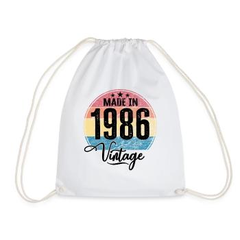 Millésime Fabriqué en 1986 Année de naissance 1986 Anniversaire - Sac de sport léger - blanc - Devant