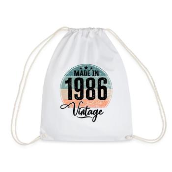 Millésime Fabriqué en 1986 Année de naissance 1986 Anniversaire - Sac de sport léger - blanc - Devant