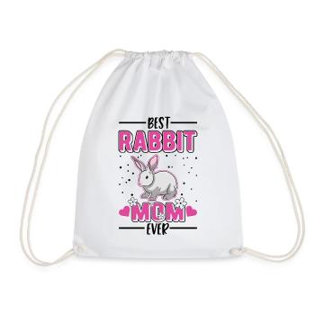 Rabbit Mama Rabbit Rabbit - Drawstring Bag - white - Front