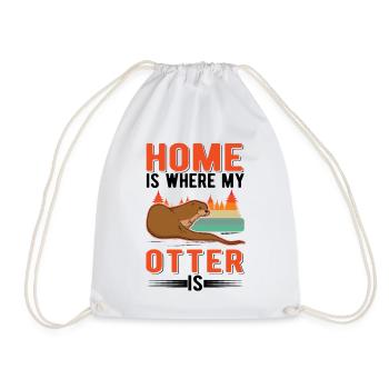Otter Home otter Sea otter - Drawstring Bag - white - Front