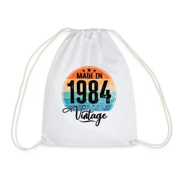 Millésime Fabriqué en 1984 Année de naissance 1984 Anniversaire - Sac de sport léger - blanc - Devant