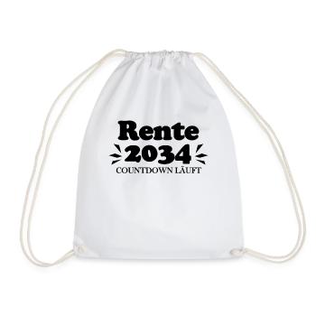 Rente 2034 Ruhestand Rentner Renteneintritt - Turnbeutel - Weiß - Vorne