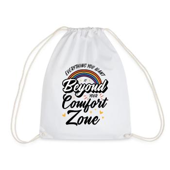 Meaningful Knowledge Motivator Comfort Zone - Drawstring Bag - white - Front