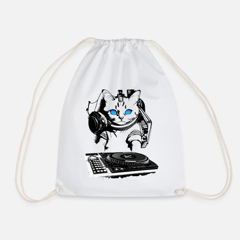 Cat DJ avec table de mixage - Sac de sport léger - blanc