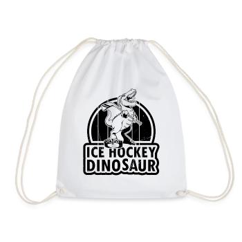 Ice Hockey Dino Ice Hockey Player - Ice Hockey Din - Turnbeutel - Weiß - Vorne