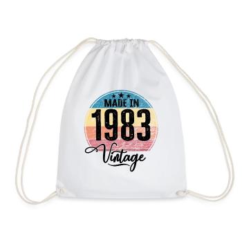 Vintage Made in 1983 Geburtsjahr 1983 Geburtstag - Turnbeutel - Weiß - Vorne