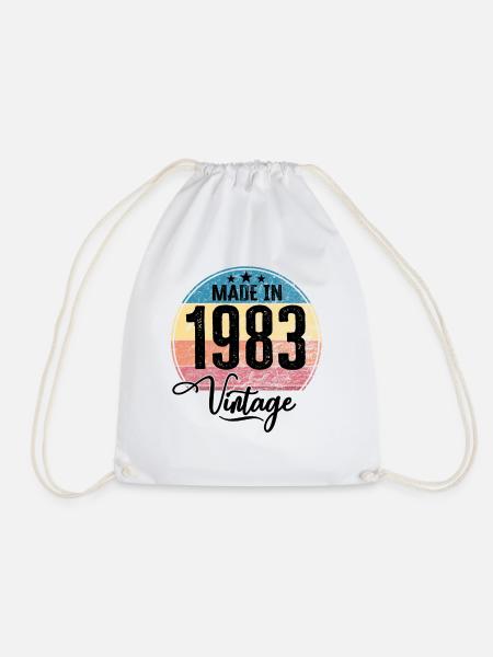 Vintage Made in 1983 Geburtsjahr 1983 Geburtstag - Turnbeutel - Weiß