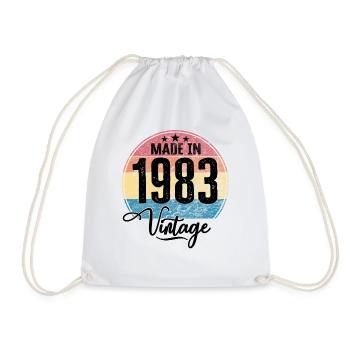 Vintage Made in 1983 Geburtsjahr 1983 Geburtstag - Turnbeutel - Weiß - Vorne