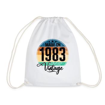 Vintage Made in 1983 Geburtsjahr 1983 Geburtstag - Turnbeutel - Weiß - Vorne