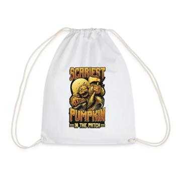 Creepiest pumpkin in the patch pumpkin Halloween. - Drawstring Bag - white - Front