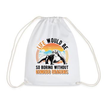 Komodo dragon Gift Komodo Dragon monitor lizard - Drawstring Bag - white - Front
