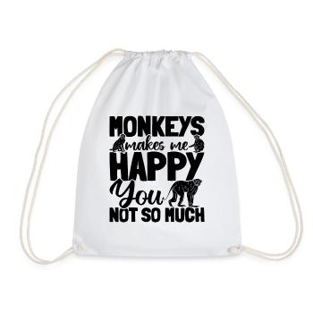 Les singes me rendent heureux pas tellement - Orang-outan - Sac de sport léger - blanc - Devant