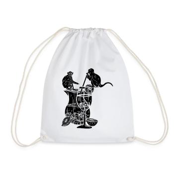 Orangutan Monkeys with Sangria - Funny Monkey Oran - Turnbeutel - Weiß - Vorne