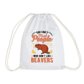 Beaver Beaver Dam Gift Beaver - Drawstring Bag - white - Front