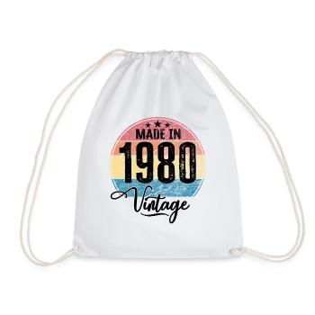 Millésime Fabriqué en 1980 Année de naissance 1980 Anniversaire - Sac de sport léger - blanc - Devant