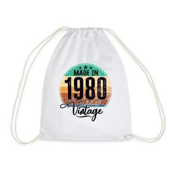 Millésime Fabriqué en 1980 Année de naissance 1980 Anniversaire - Sac de sport léger - blanc - Devant