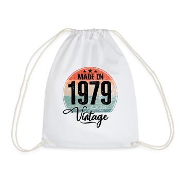 Vintage Made in 1979 Geburtsjahr 1979 Geburtstag - Turnbeutel - Weiß - Vorne