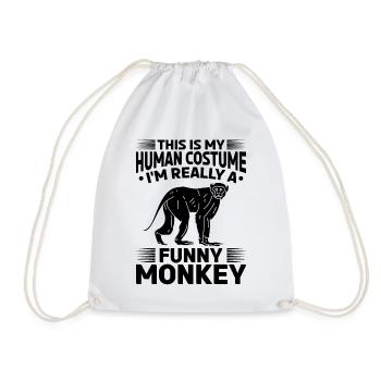 C’est mon costume humain, je suis vraiment un drôle de singe - Sac de sport léger - blanc - Devant