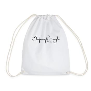 Otter Heartbeat Heart Otter Animal - Sea Otter Hea - Drawstring Bag - white - Front