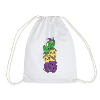 let the shenanigans begin Mardi Gras Panda Tower - Drawstring Bag - white - Front