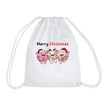 Axolotl Noël Sweet Axolotls Joyeux Noël - Sac de sport léger - blanc - Devant