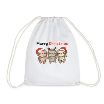 Paresseux Noël Paresseux Joyeux Noël - Sac de sport léger - blanc - Devant