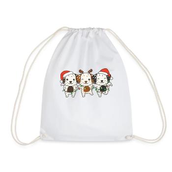 Dalmatiner Weihnachten Weihnachtstiere süße Hunde - Turnbeutel - Weiß - Vorne