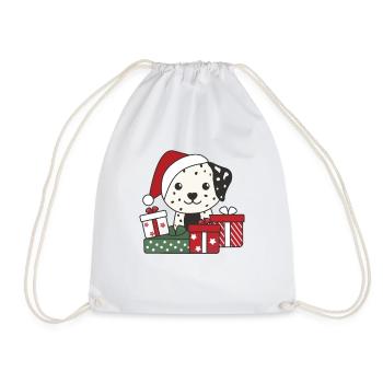 Dalmatiner Weihnachten Geschenk Winter Hunde - Turnbeutel - Weiß - Vorne