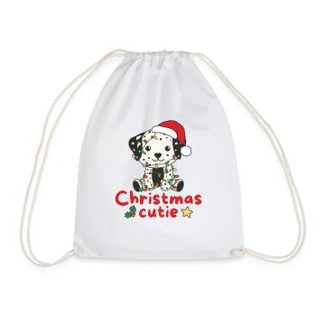 Chiens de Noël dalmates Mignon de Noël - Sac de sport léger - blanc - Devant