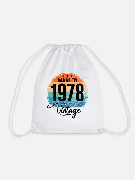 Vintage Made in 1978 Geburtsjahr 1978 Geburtstag - Turnbeutel - Weiß