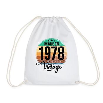 Vintage Made in 1978 Year of birth 1978 Birthday - Drawstring Bag - white - Front