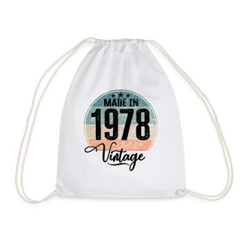 Vintage Made in 1978 Year of birth 1978 Birthday - Drawstring Bag - white - Front