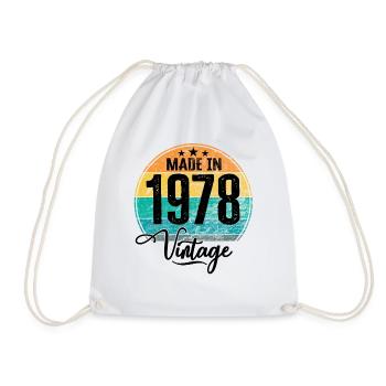 Vintage Made in 1978 Year of birth 1978 Birthday - Drawstring Bag - white - Front