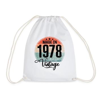 Vintage Made in 1978 Year of birth 1978 Birthday - Drawstring Bag - white - Front