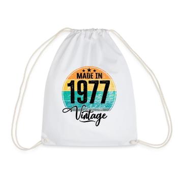 Millésime Fabriqué en 1977 Année de naissance 1977 Anniversaire - Sac de sport léger - blanc - Devant